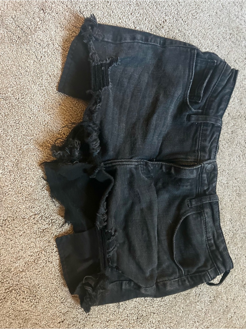 Stretchy Kancan Black Distressed Women's Denim Shorts